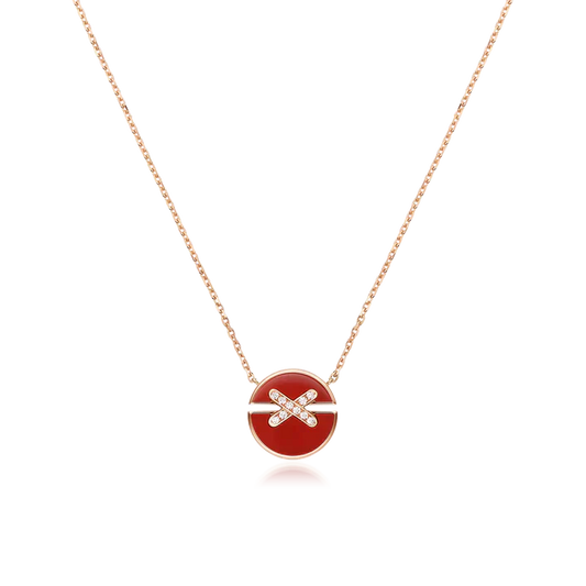 [Olivia JW]JEUX DE ROSE GOLD DIAMOND NECKLACE
