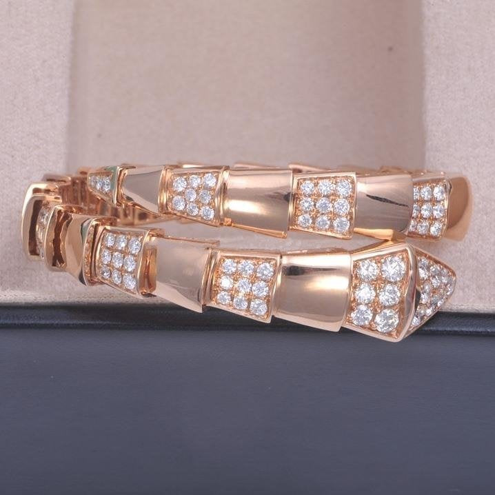 [OLIVIA]SERPENTI WIDE BRACELET PINK GOLD DIAMOND