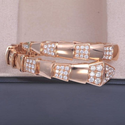 [OLIVIA]SERPENTI WIDE BRACELET PINK GOLD DIAMOND