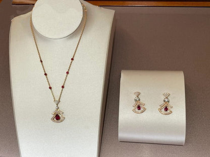 [OLIVIA]DREAM NECKLACE CARNELIAN DIAMOND PINK GOLD