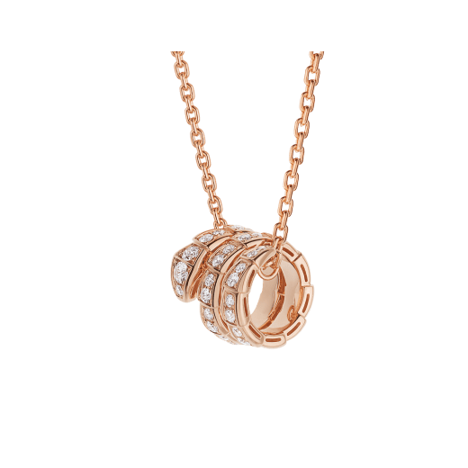 [OLIVIA]SERPENTI PINK GOLD NECKLACE DOUBLE RING DIAMOND