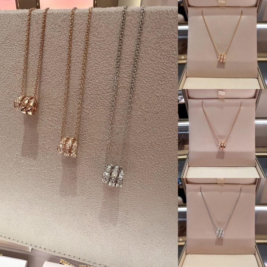 [OLIVIA]SERPENTI  NECKLACE DOUBLE RING DIAMOND