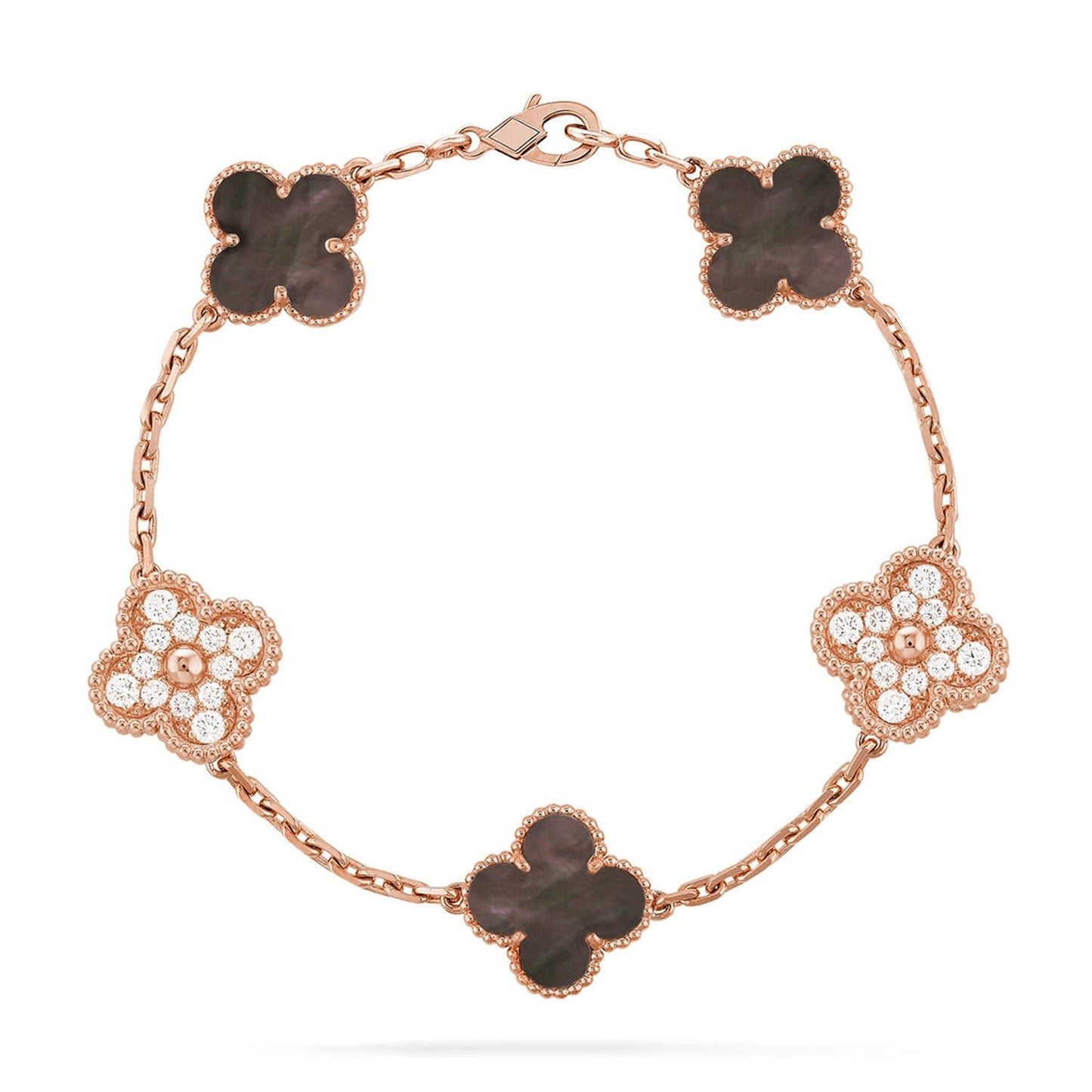 [Everoly JW]  CLOVER 5 MOTIF GRAY MOP BRACELET COLLECTION