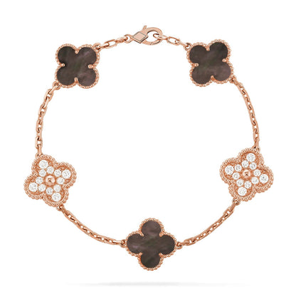 [Everoly JW]  CLOVER 5 MOTIF GRAY MOP BRACELET COLLECTION