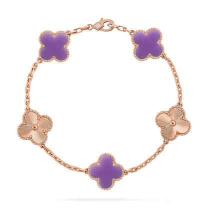 [Everoly JW] CLOVER 5 MOTIF LIGHT PURPLE BRACELET COLLECTION