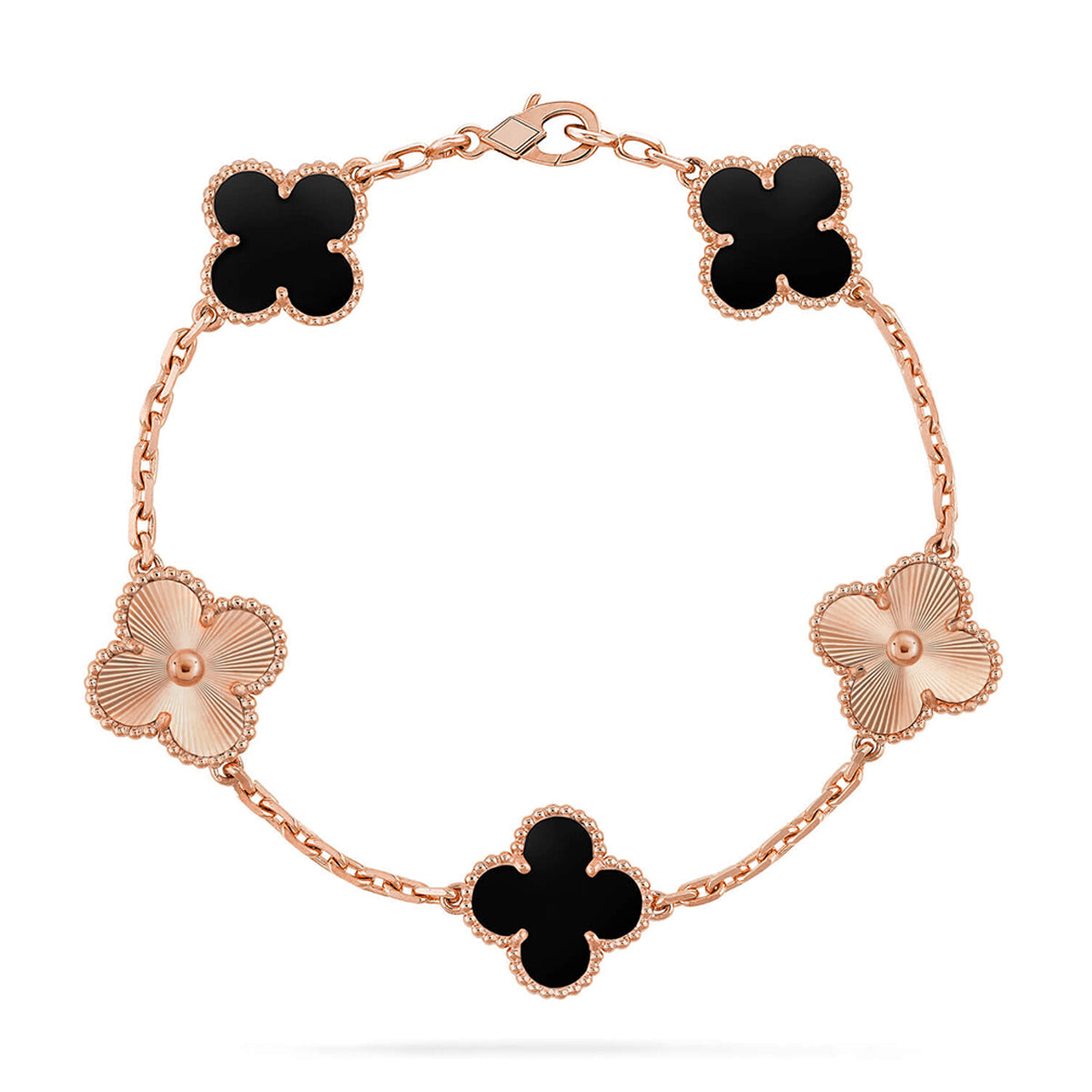 [Everoly JW]  CLOVER 5 MOTIF ONYXS BRACELET COLLECTION