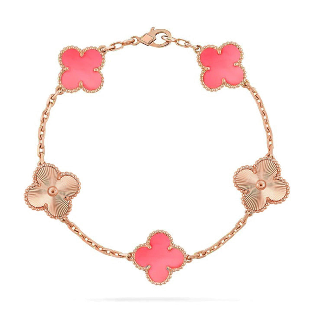 [Everoly JW]  CLOVER 5 MOTIFS  PINK MOP BRACELET COLLECTION