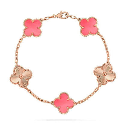 [Everoly JW]  CLOVER 5 MOTIFS  PINK MOP BRACELET COLLECTION