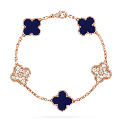 [Everoly JW] CLOVER 5 MOTIF LAPIS LAZULI BRACELET COLLECTION