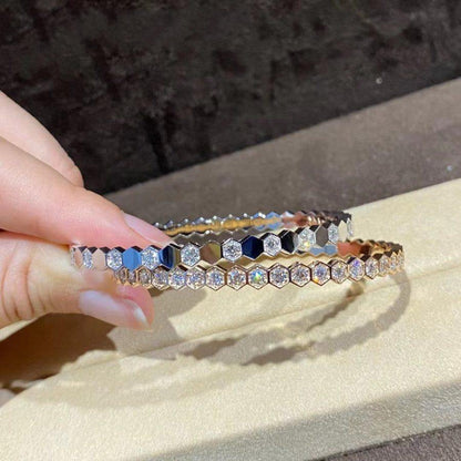 [Everoly JW] BEE LOVE GOLDARMBAND MIT VOLLEN DIAMANTEN 