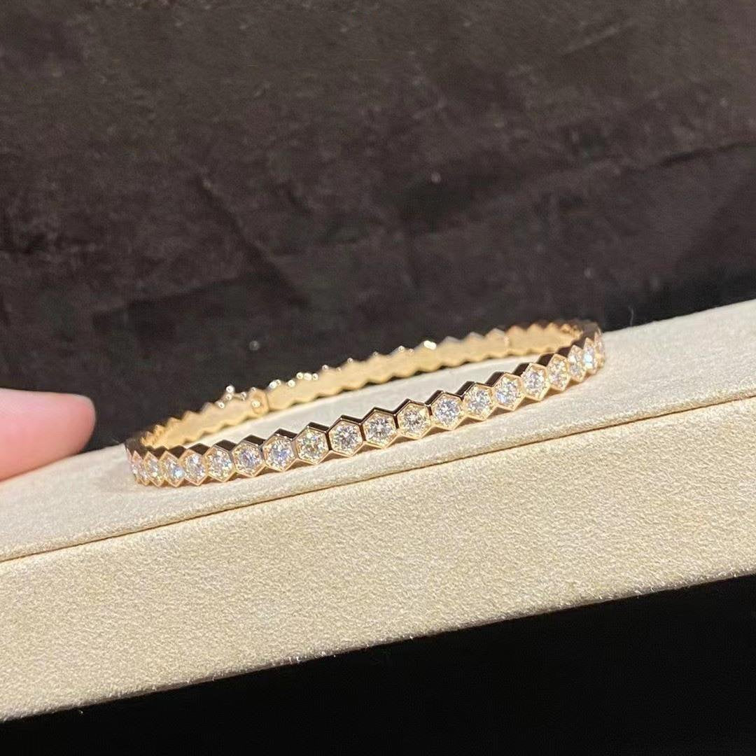 [Everoly JW] BEE LOVE GOLDARMBAND MIT VOLLEN DIAMANTEN 