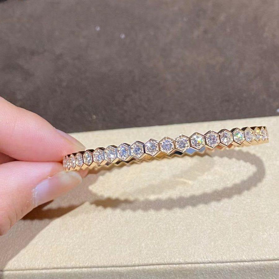 [Everoly JW] BEE LOVE GOLDARMBAND MIT VOLLEN DIAMANTEN 