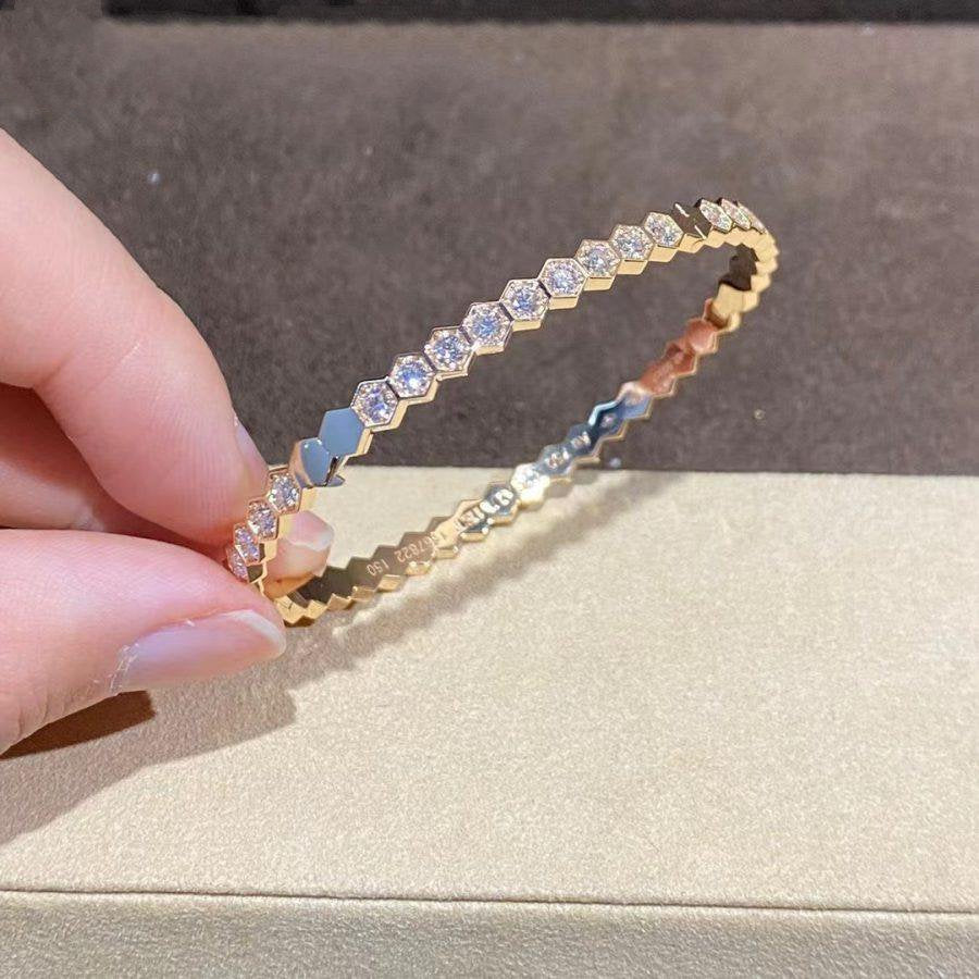 [Everoly JW] BEE LOVE GOLDARMBAND MIT VOLLEN DIAMANTEN 