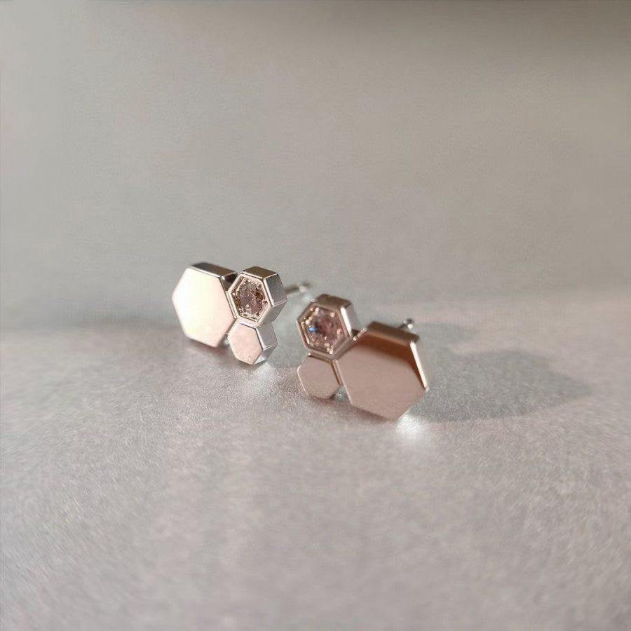 [Olivia JW]BEE LOVE SILVER DIAMOND EARRINGS