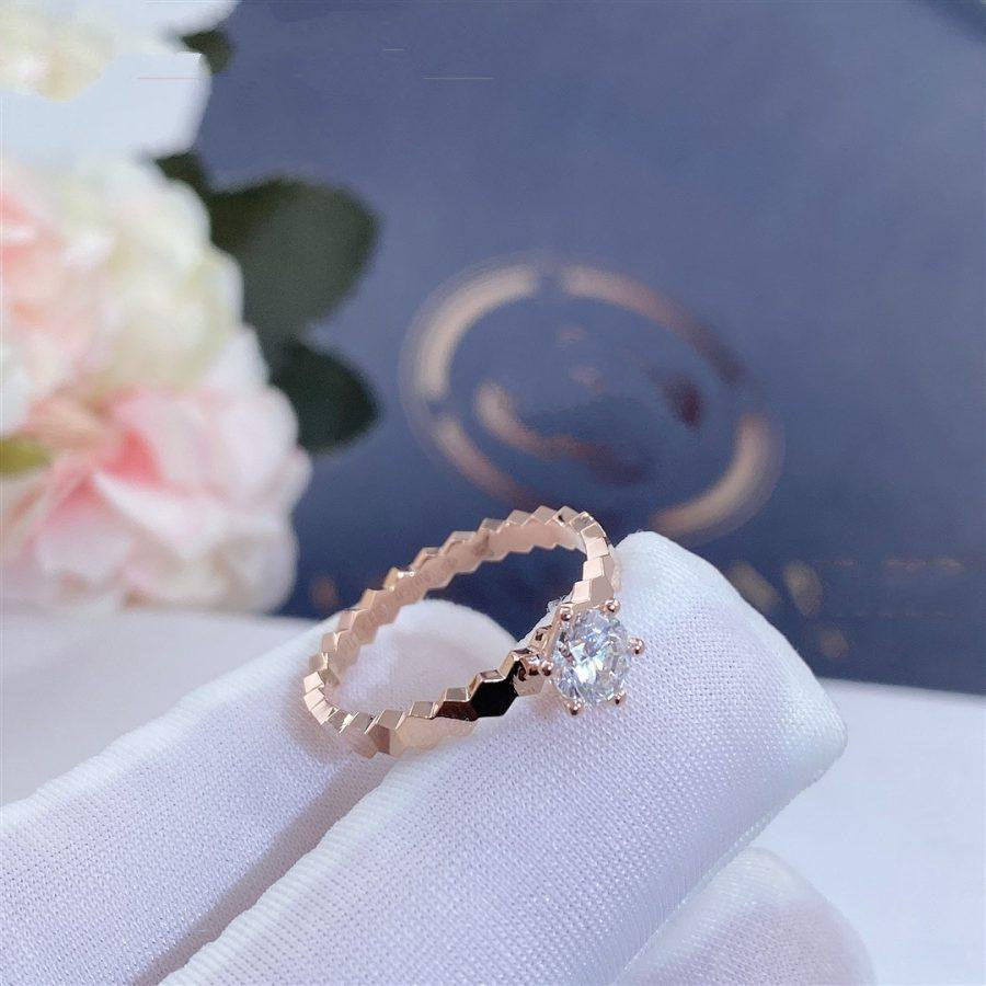 [Olivia JW]BEE LOVE RING PINK GOLD 1 DIAMOND