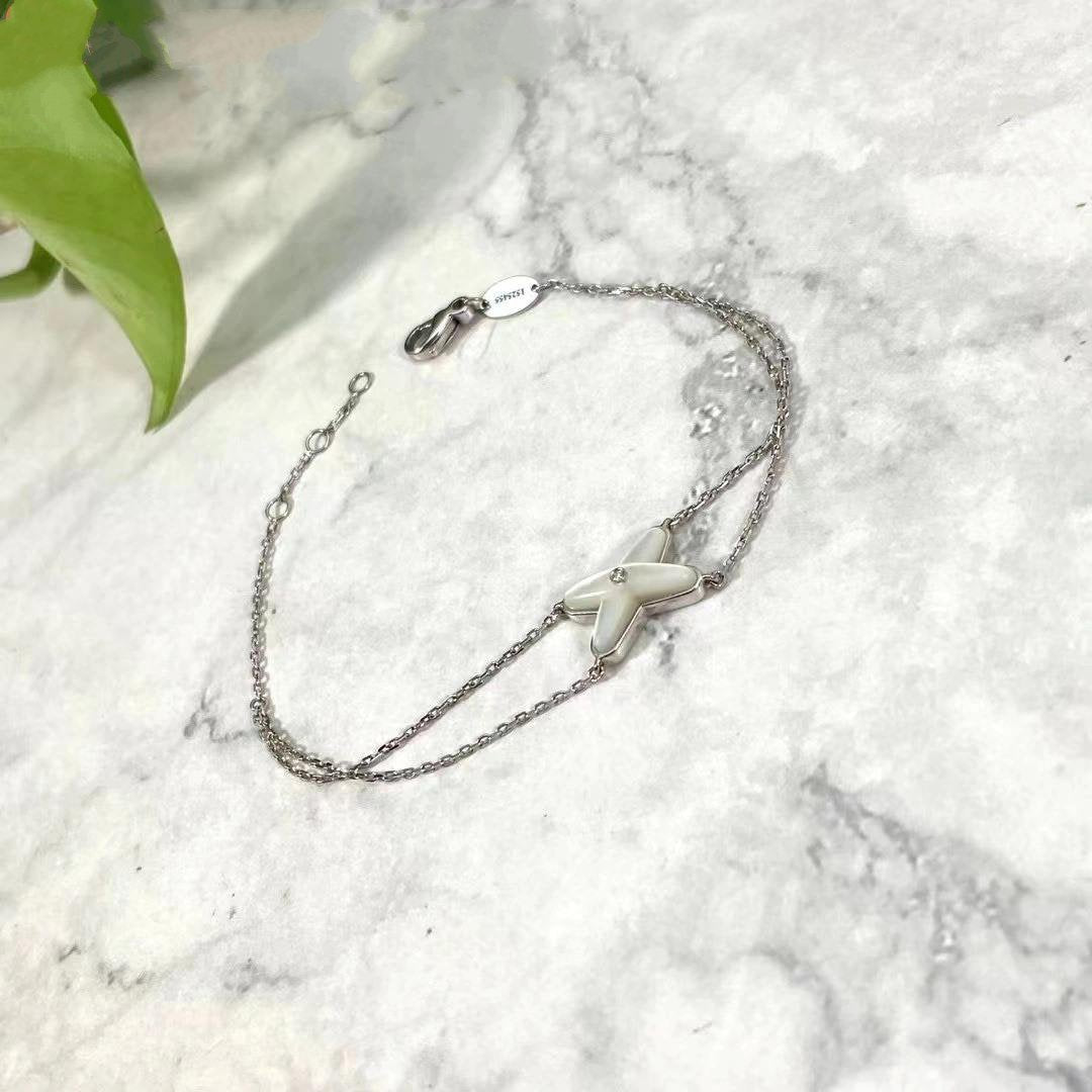 [Olivia JW]JEUX BRACELET WHITE MOP SILVER 1 DIAMOND