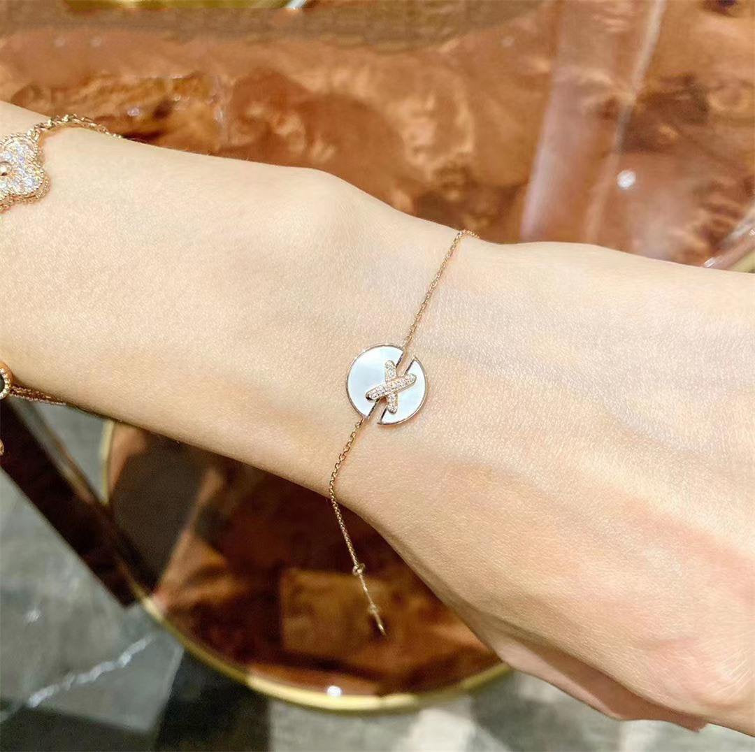[Everoly JW]JEUX DE ARMBAND MOP ROSA GOLD DIAMANTEN