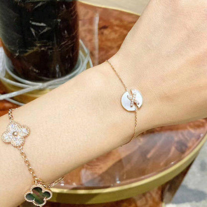 [Everoly JW]JEUX DE ARMBAND MOP ROSA GOLD DIAMANTEN