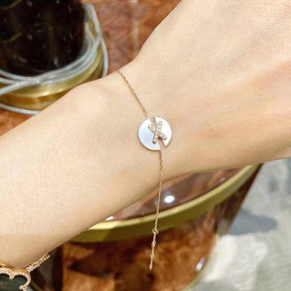 [Everoly JW]JEUX DE ARMBAND MOP ROSA GOLD DIAMANTEN