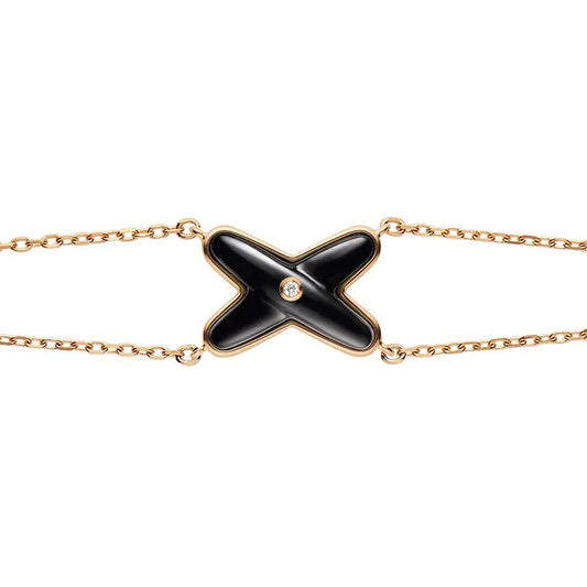 [Olivia JW]JEUX BRACELET ONYX PINK GOLD 1 DIAMOND