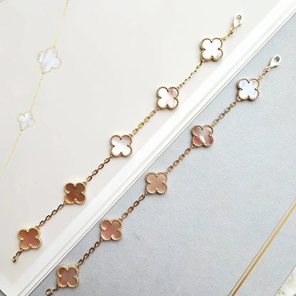 [Everoly JW]  CLOVER 5 MOTIFS  PINK MOP BRACELET COLLECTION
