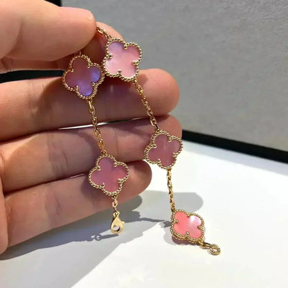 [Everoly JW]  CLOVER 5 MOTIFS  PINK MOP BRACELET COLLECTION