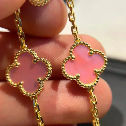 [Everoly JW]  CLOVER 5 MOTIFS  PINK MOP BRACELET COLLECTION