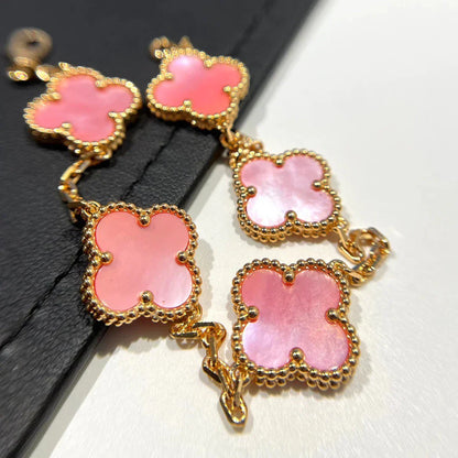 [Everoly JW]  CLOVER 5 MOTIFS  PINK MOP BRACELET COLLECTION