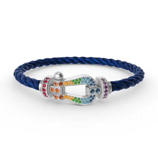 [Everoly JW]FORC GROSSES HUFEISENFARBIGES DIAMANTARMBAND SILBER