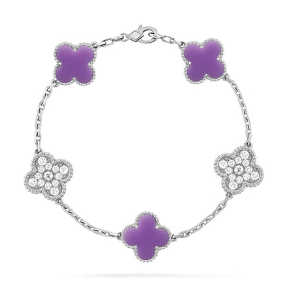 [Everoly JW] CLOVER 5 MOTIF LIGHT PURPLE BRACELET COLLECTION