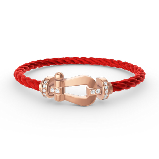 [Olivia JW]FORCE LARGE HORSESHOE HALF DIAMOND BRACELET ROSE GOLD
