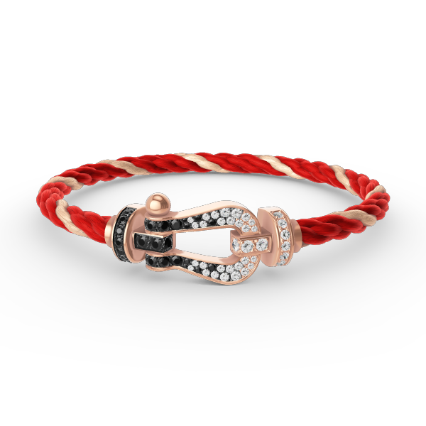 [Everoly JW]FORCE LARGE HORSESHOE BLACK WHITE DIAMOND BRACELET ROSE GOLD