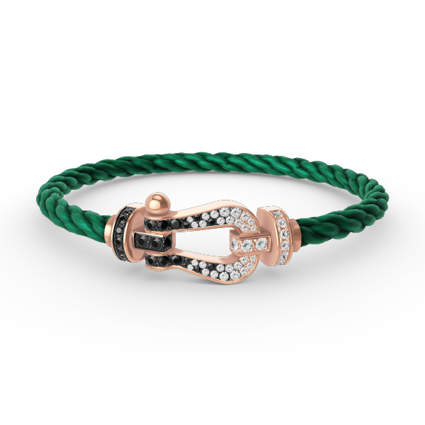[Everoly JW]FORCE LARGE HORSESHOE BLACK WHITE DIAMOND BRACELET ROSE GOLD