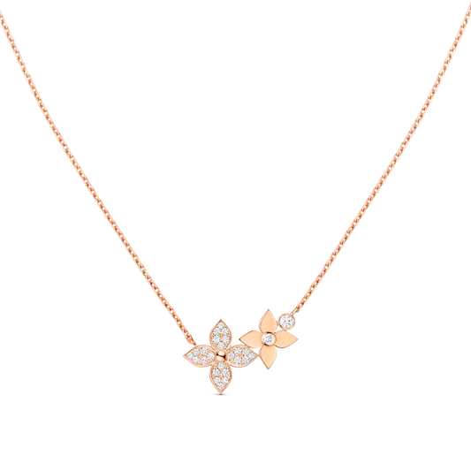 [Olivia JW]STAR BLOSSOM NECKLACE PINK GOLD DIAMONDS