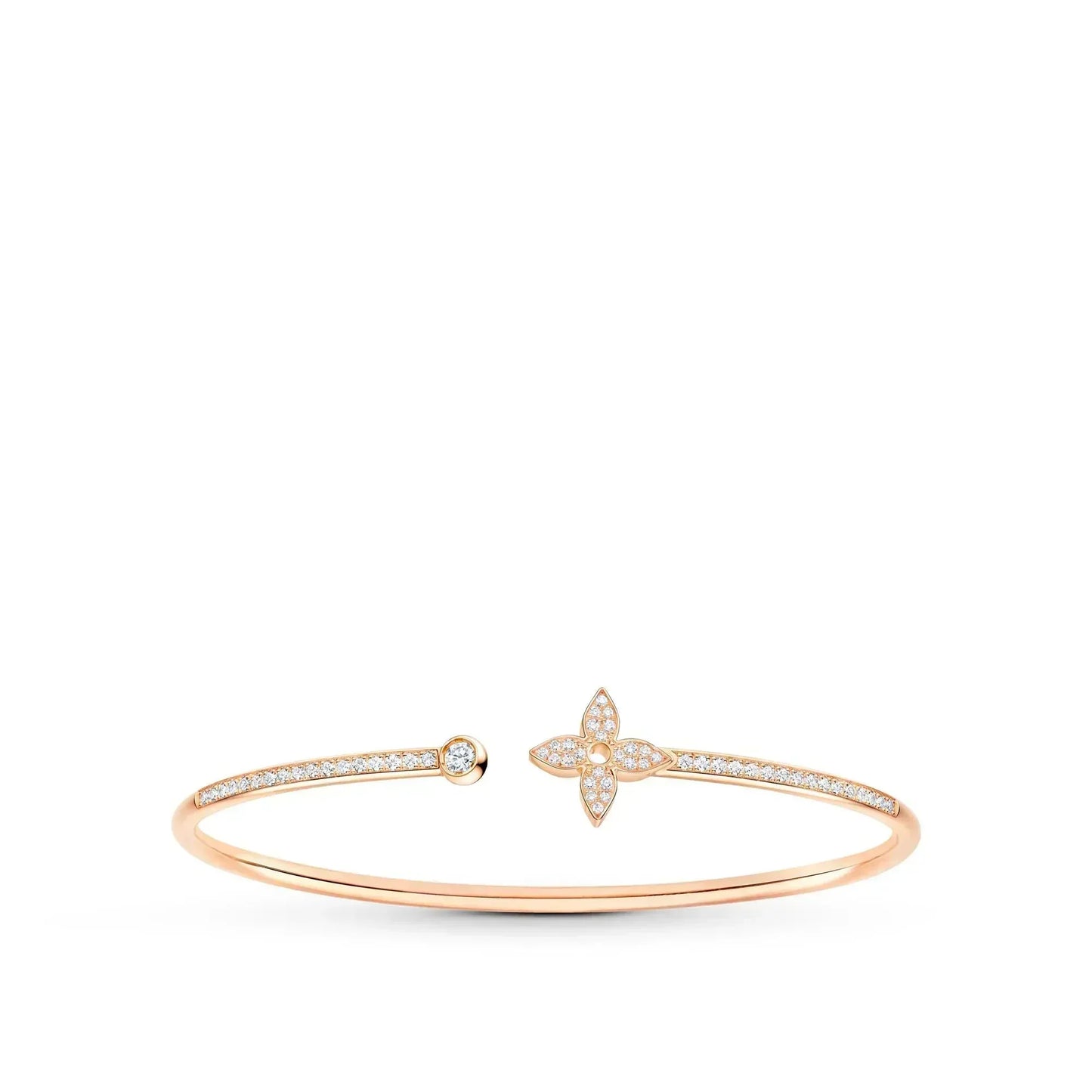 [Olivia JW]IDYLLE PINK GOLD OPEN BRACELET DIAMOND PAVED