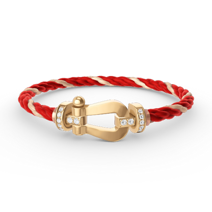 [Olivia JW]FORCE LARGE HORSESHOE HALF DIAMOND BRACELET GOLD