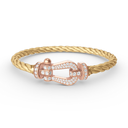 [Olivia JW]FORCE LARGE HORSESHOE FULL DIAMOND BRACELET ROSE GOLD