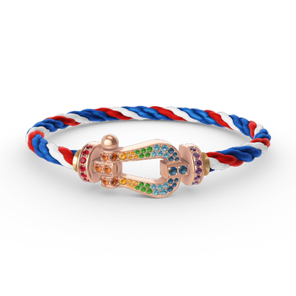 [Olivia JW]FORCE LARGE HORSESHOE  COLORED DIAMOND BRACELET ROSE GOLD