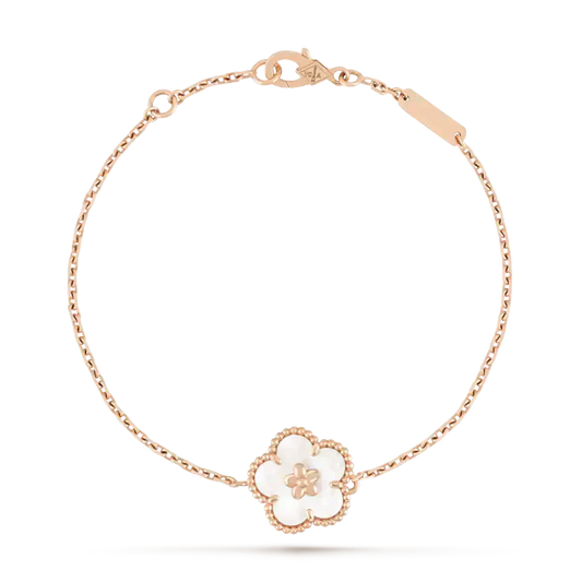 [Olivia JW]LUCKY WHITE MOP PLUM BLOSSOM  BRACELET