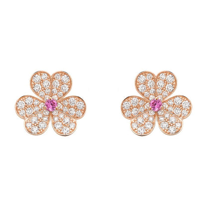 [Olivia JW]FRIVOLE PINK GOLD FLOWER DIAMOND EARRINGS