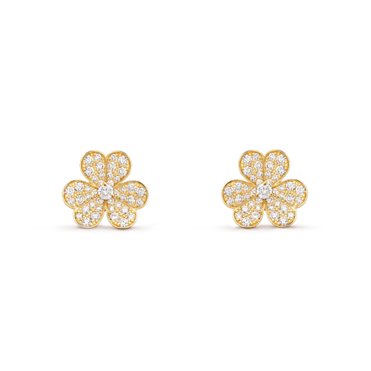 [Olivia JW]FRIVOLE GOLD FLOWER DIAMOND EARRINGS