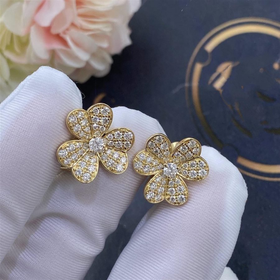 [Olivia JW]FRIVOLE GOLD FLOWER DIAMOND EARRINGS