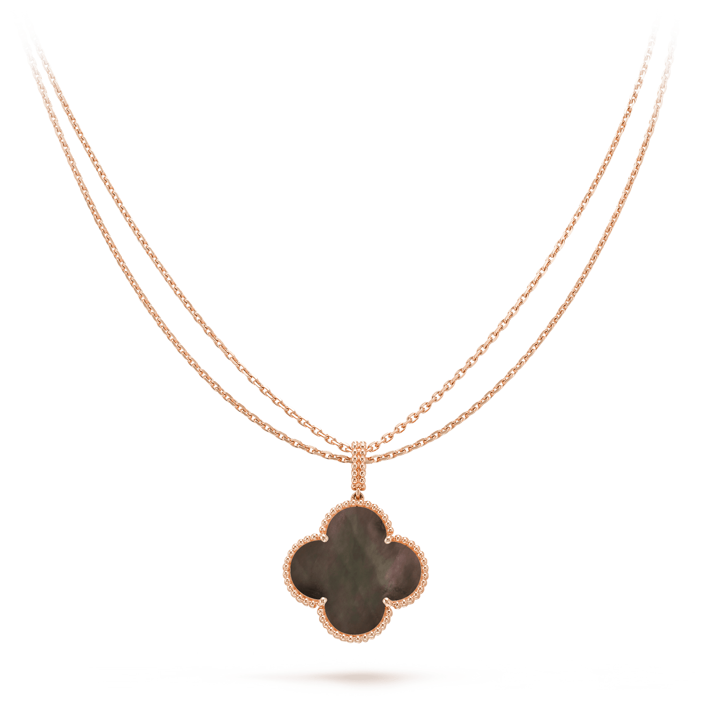 [Olivia JW]CLOVER 25MM GOLD DARK MOP BIG CLOVER NECKLACE