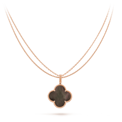 [Olivia JW]CLOVER 25MM GOLD DARK MOP BIG CLOVER NECKLACE