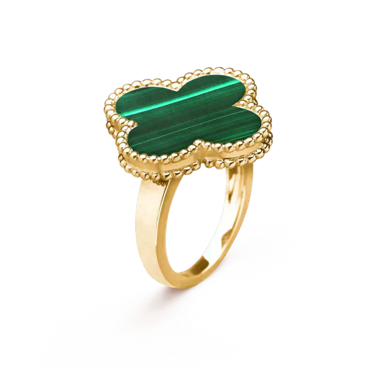 [Olivia JW]CLOVER MALACHITE RING
