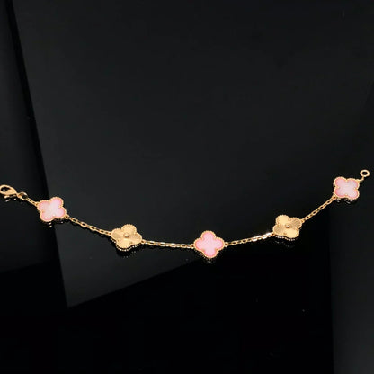 [Everoly JW]  CLOVER 5 MOTIFS  PINK MOP BRACELET COLLECTION