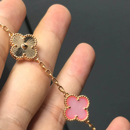 [Everoly JW]  CLOVER 5 MOTIFS  PINK MOP BRACELET COLLECTION