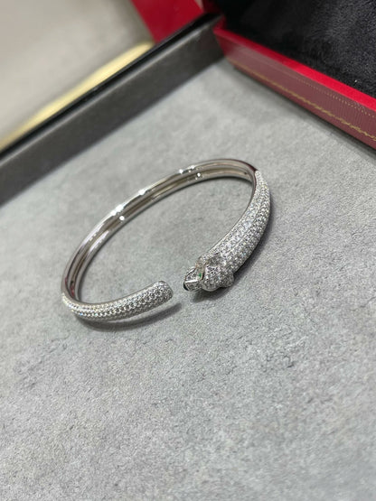 [Everoly JW]パンテール フルダイヤモンド オープンブレスレット