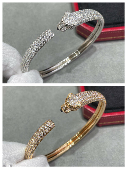 [Everoly JW]パンテール フルダイヤモンド オープンブレスレット