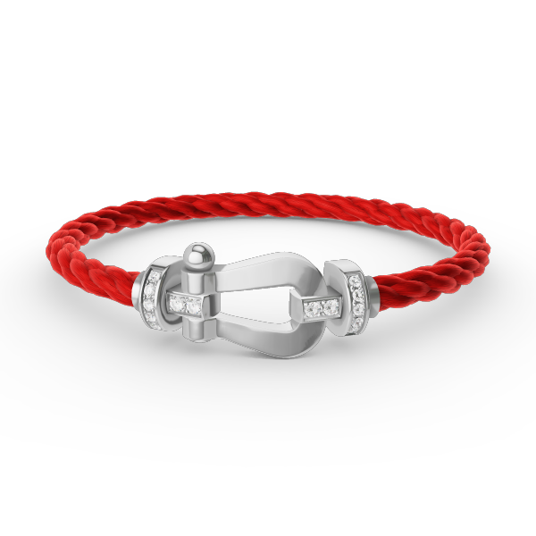 [Olivia JW]FORCE LARGE HORSESHOE HALF DIAMOND BRACELET SILVER